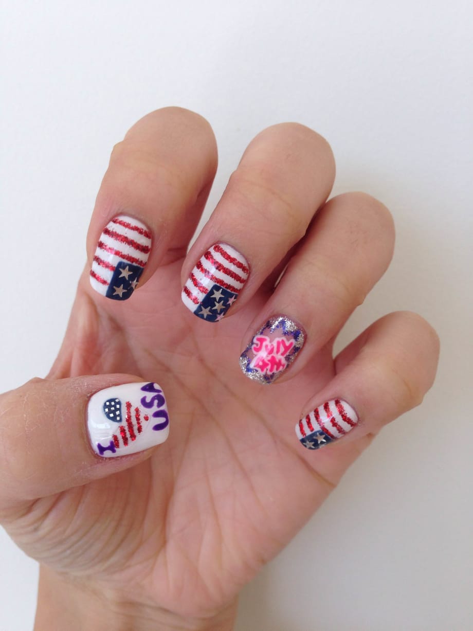 I Love the USA Nail Art