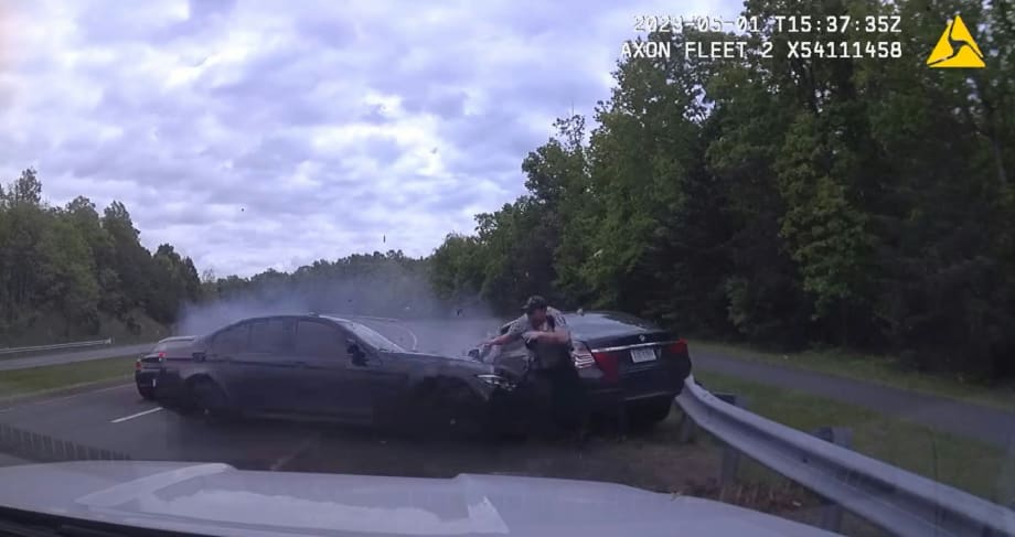 VA Officer Escapes Serious Injury in Traffic-Stop Collision