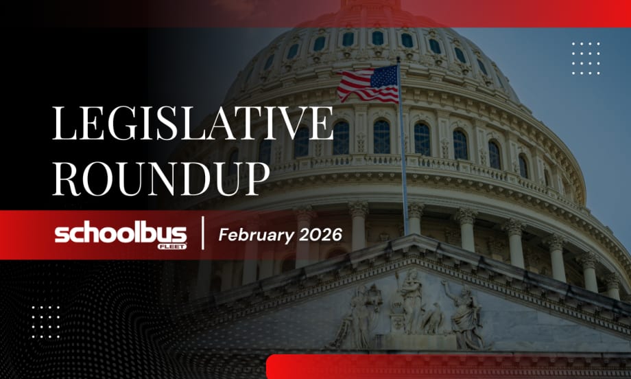 A red and black graphic with an image of the capitol building and text reading "Legislative Roundup | February 2026."