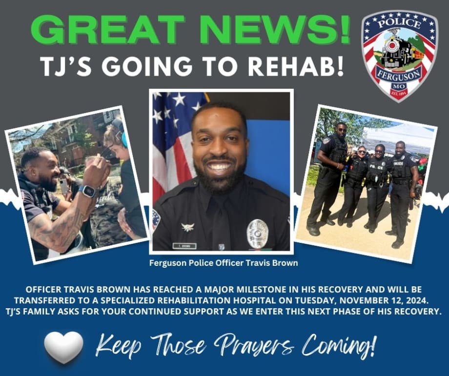Ferguson Officer Critically Injured in August Protest Moved to Rehab Hospital