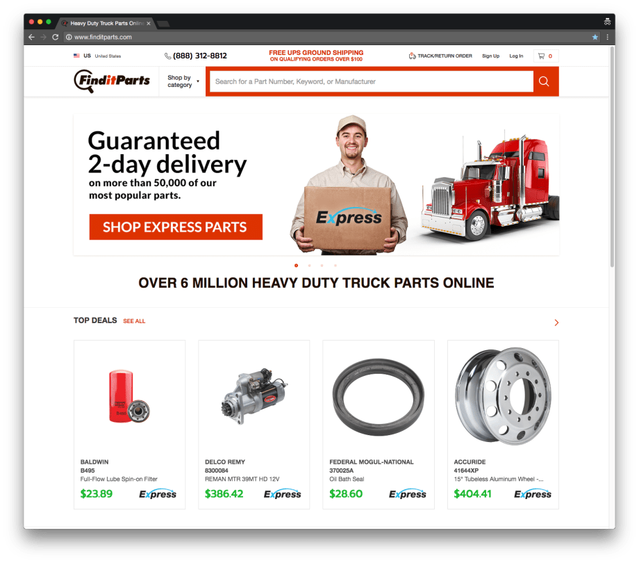 Online Supplier Offers 2-Day Delivery on Some Parts