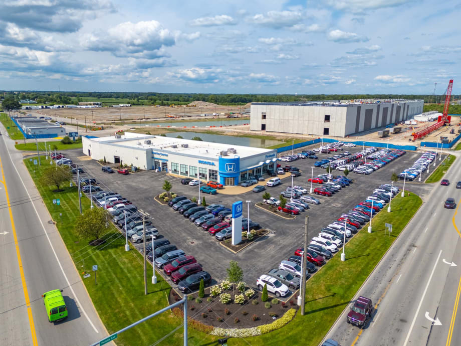 aerial view of Fireside Honda in Ohio