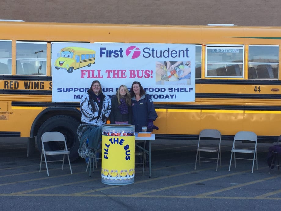 First Student employees collect food for those in need