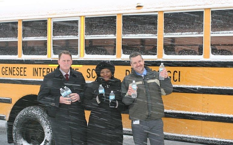School bus drivers transport water, filter donations to Flint residents