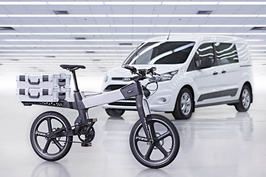 Ford Pairs Electric Bicycle With Transit Connect
