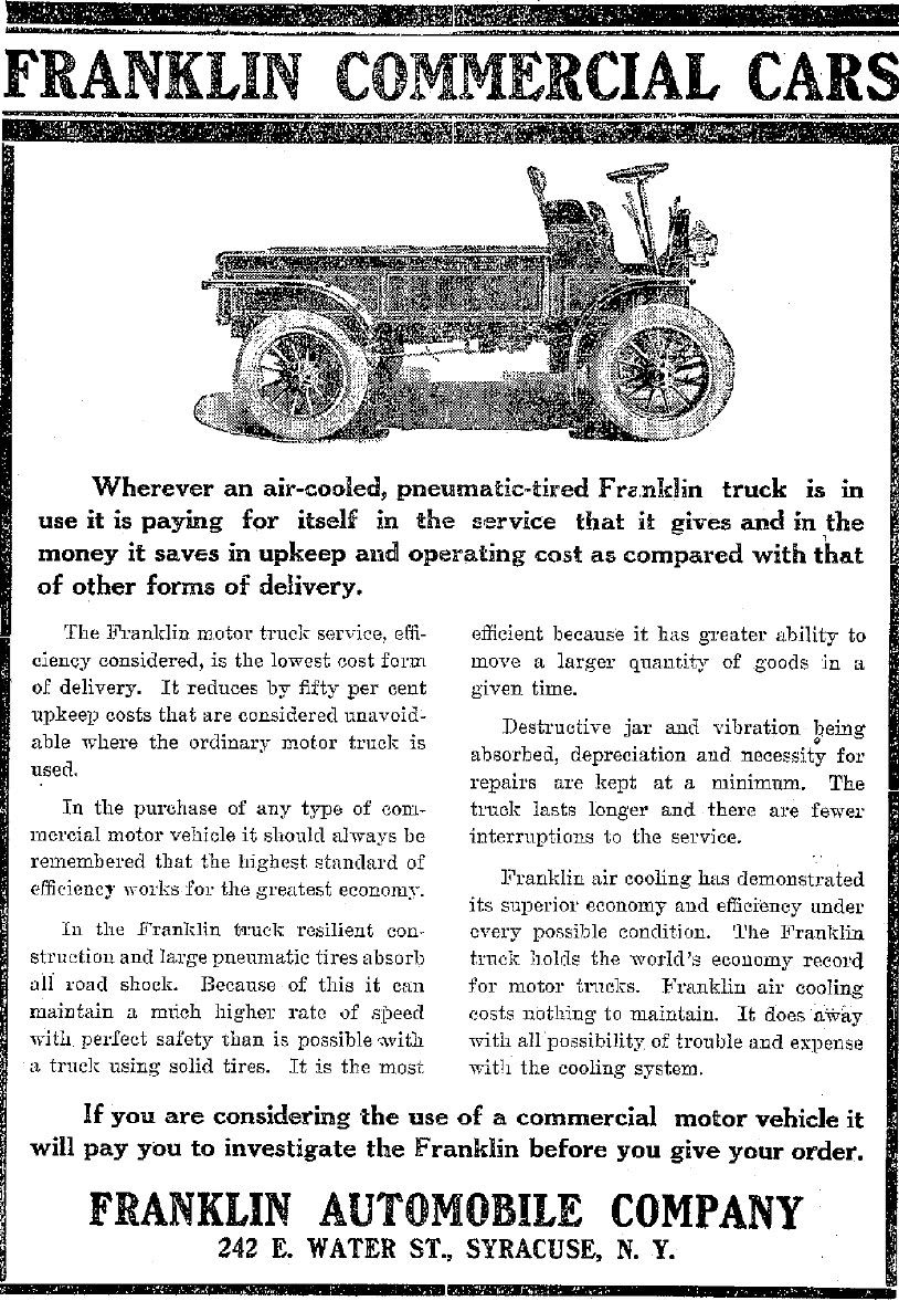Time Capsule: Circa 1911 Franklin Commercial Truck