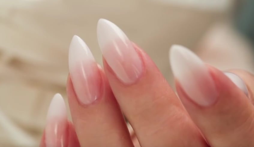French Fade | Baby Boomer Almond Acrylic Nails (Three Color Fade)