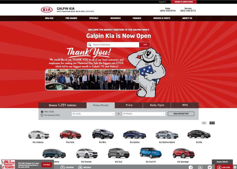Galpin Becomes Exclusive Kia Outlet for California’s San Fernando Valley