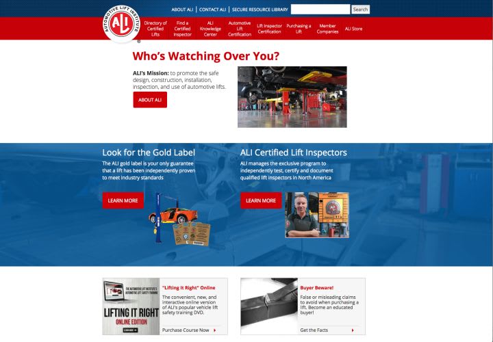 Automotive Lift Institute Launches New Website