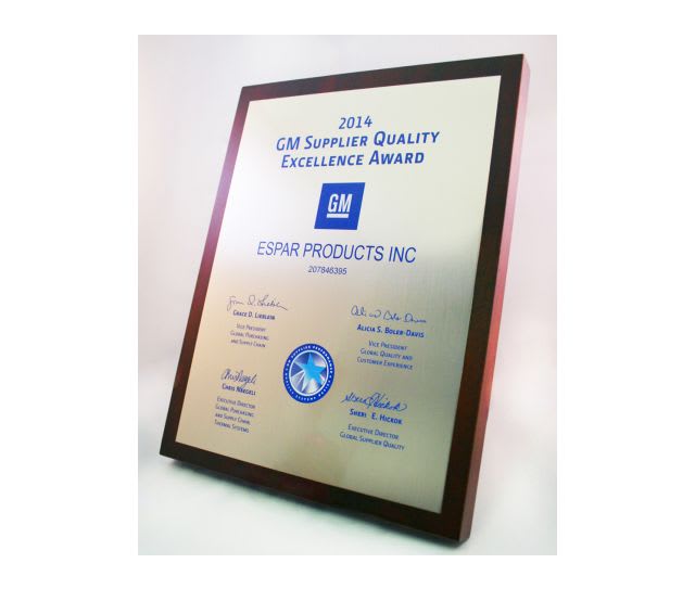 Daimler, GM honor Espar for supplier quality