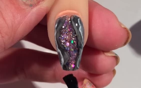 Amethyst Geode Nail Art (Time Lapse)