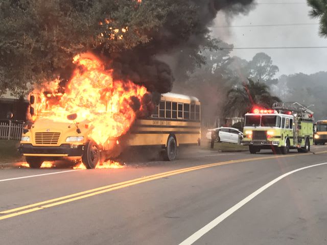 Georgia School Bus Catches Fire, No One Hurt