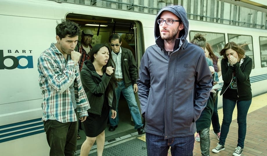 Jacket helps protect transit riders from germs