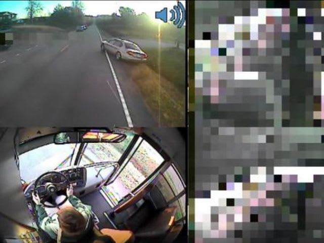 Video Captures Car Passing School Bus on Right Side