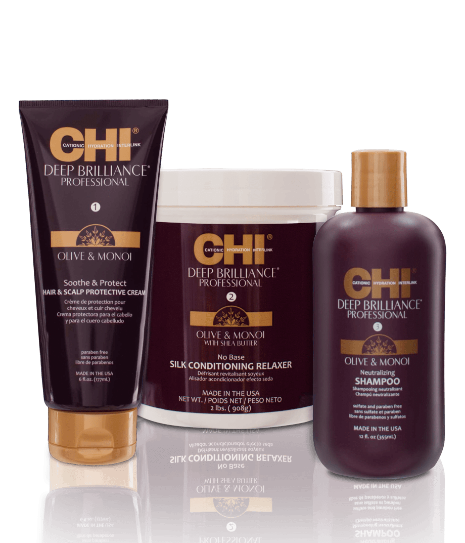 The CHI Deep Brilliance Olive & Monoi Oil Optimum Moisture Line