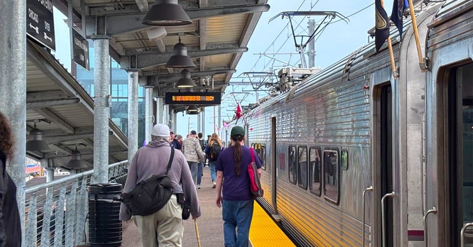 The South Shore Line with Passengers
