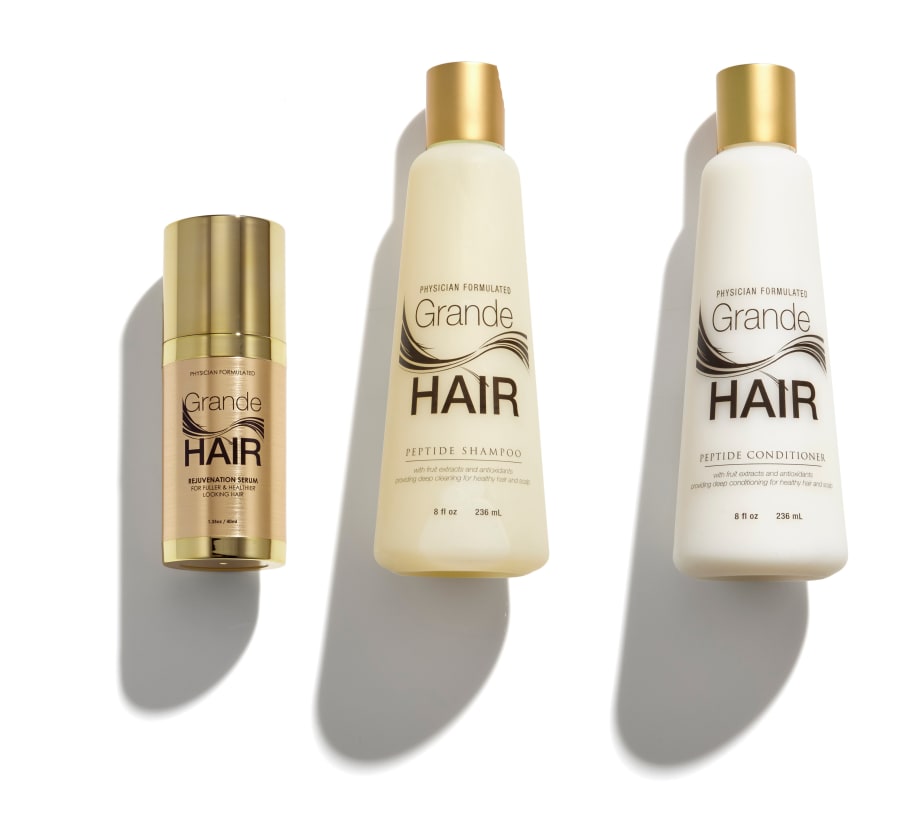 Grande Cosmetics Releases GrandeHAIR Rejuvenation Serum and Peptide Shampoo and Conditioner