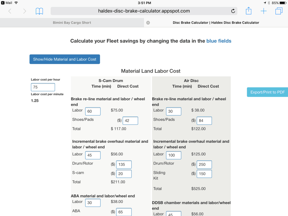 Haldex Launches Online Drum-vs.-Disc Brake Calculator