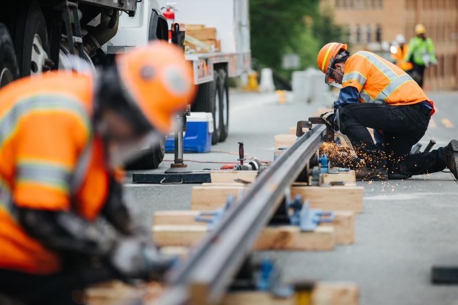 Sound Transit's Hilltop Tacoma Link extension places first rail set
