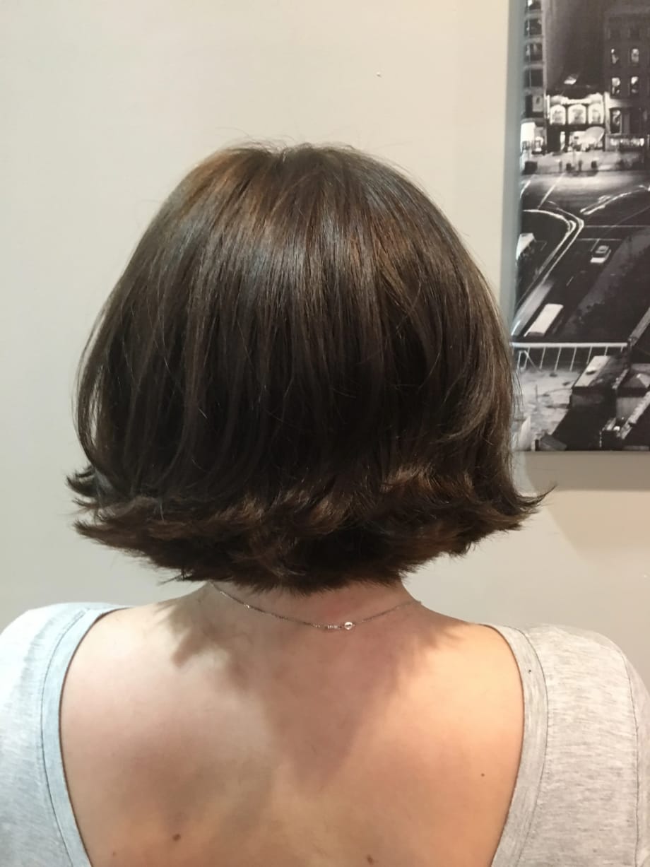 Teal To Big Chop To Tasteful Brunette Bob