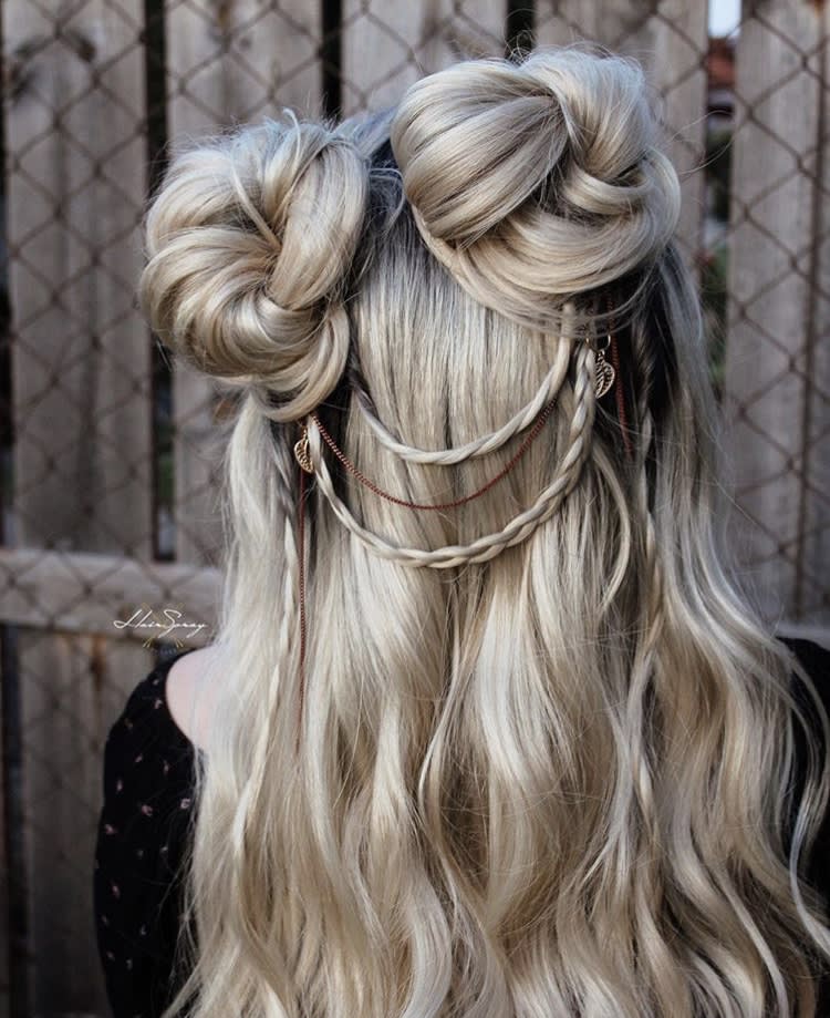 15 Boho Updos and Braids Perfect for Wedding Hair Inspiration by Sara Ortega @hairspray_studio