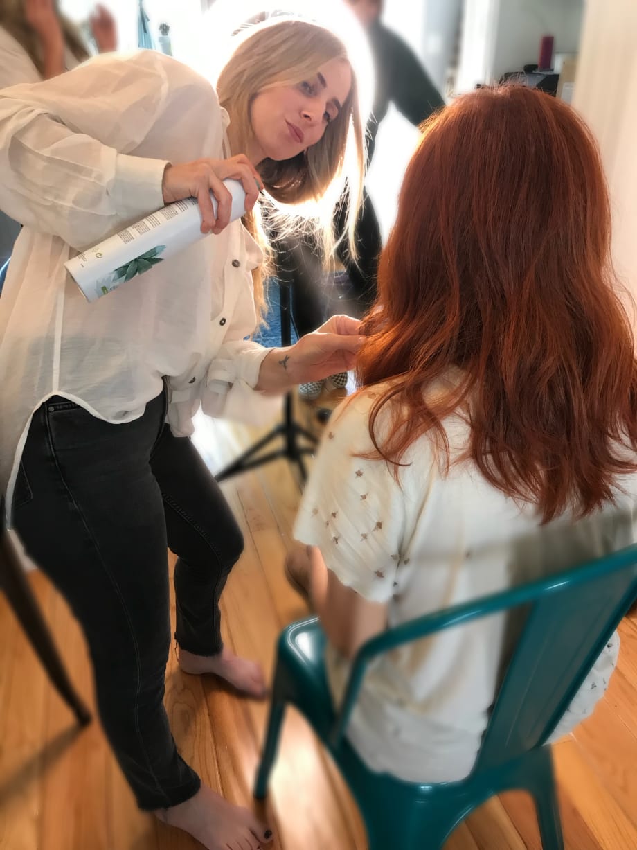 Golden Globes 2019: Maddie Brewer by Mara Roszak for Biolage