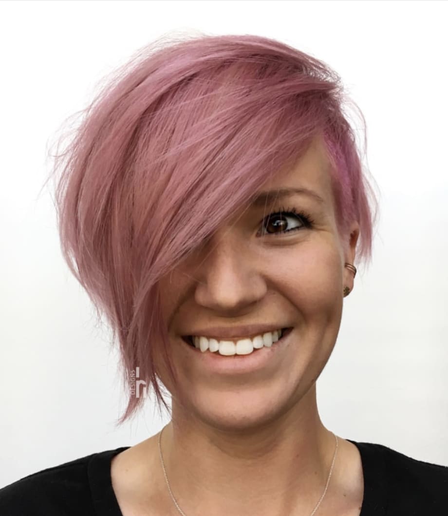 The Most Perfect Pink Hair Color and Hair Cut Combo with Color Formula