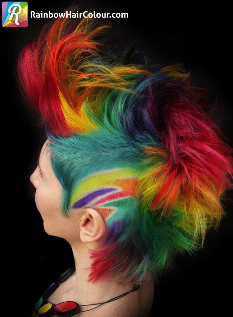 HOW-TO: Double Rainbow Mohawk Cut and Color