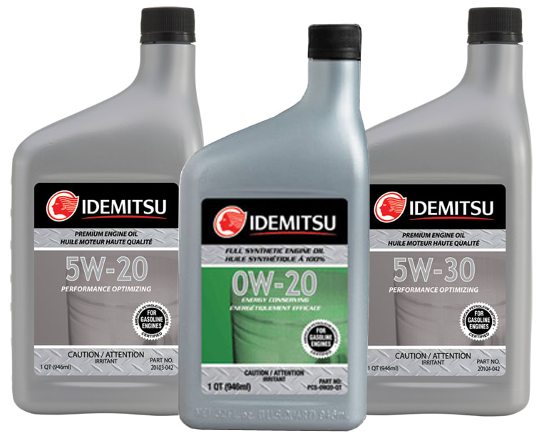 Idemitsu 0W-20 Full Synthetic Engine Oil, 5W-20 Premium Engine Oil, 5W-30 Premium Engine Oil