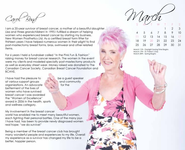A Special Calendar of Breast Cancer Survivors