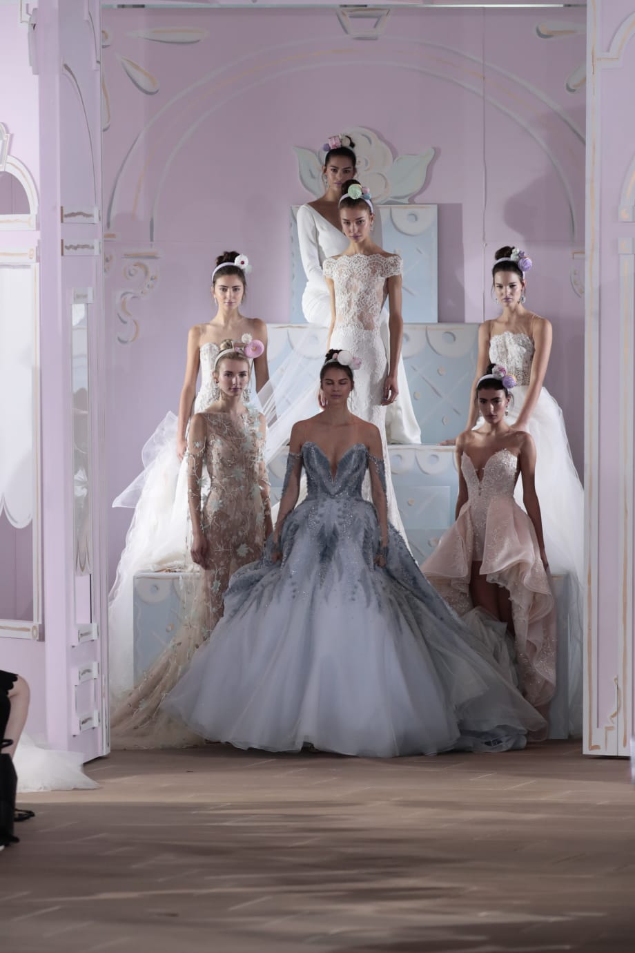 Carefree & Wispy Bridal Top-Buns at Ines Di Santo Couture Fall '17