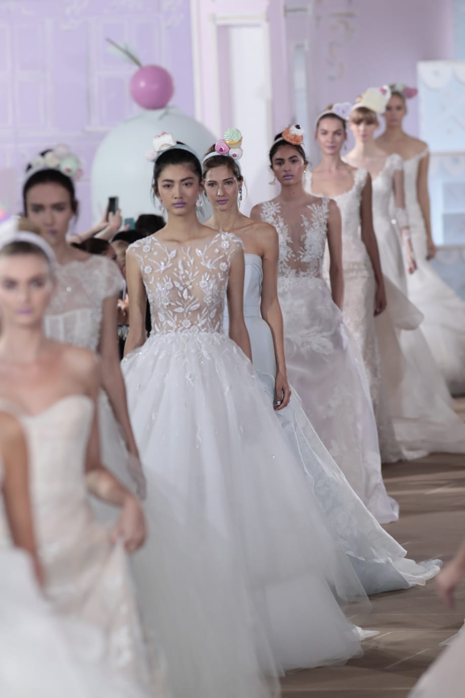 Carefree & Wispy Bridal Top-Buns at Ines Di Santo Couture Fall '17