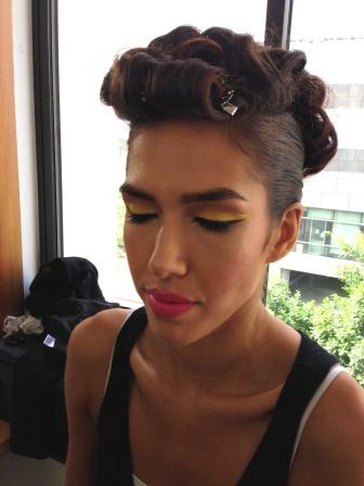 Textured Updos: Lucie Doughty Backstage at Irene by Greg LaVoi