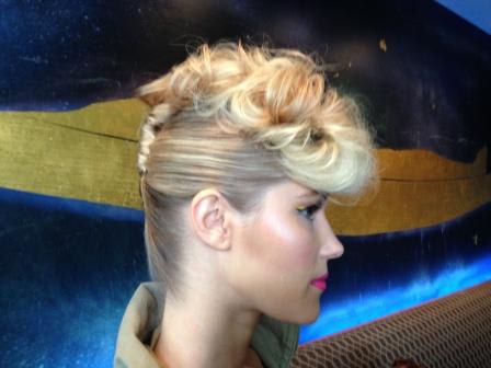 Textured Updos: Lucie Doughty Backstage at Irene by Greg LaVoi