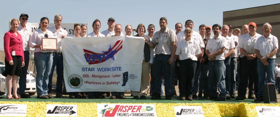 Jasper Engines & Transmissions Earns VPP Star Safety Certification