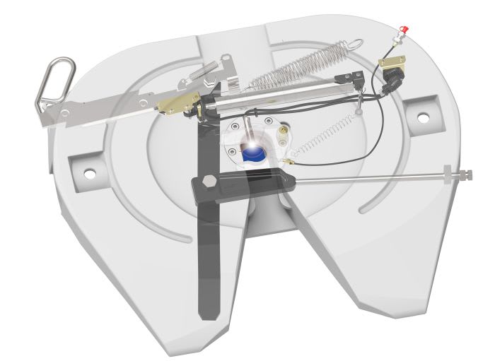 Air-Release Fifth Wheel Coupling System