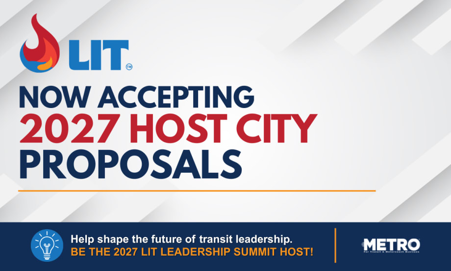 A color graphic with LIT's logo and text reading "Now Accepting 2027 Host City Proposals."