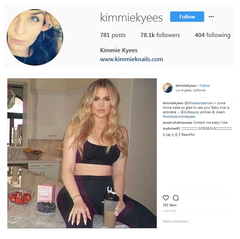 Khloe Kardashian Shows Off Peachy IBD-Polished Nails