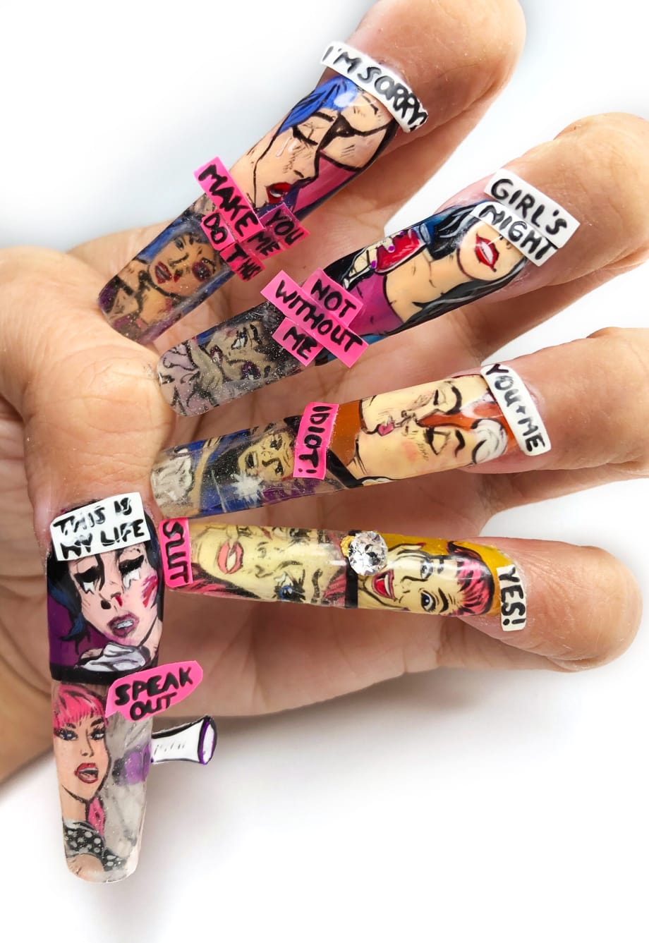 NTNA S. 6 Challenge 3: Pop Art Relationship Nail Art (Kelsey)