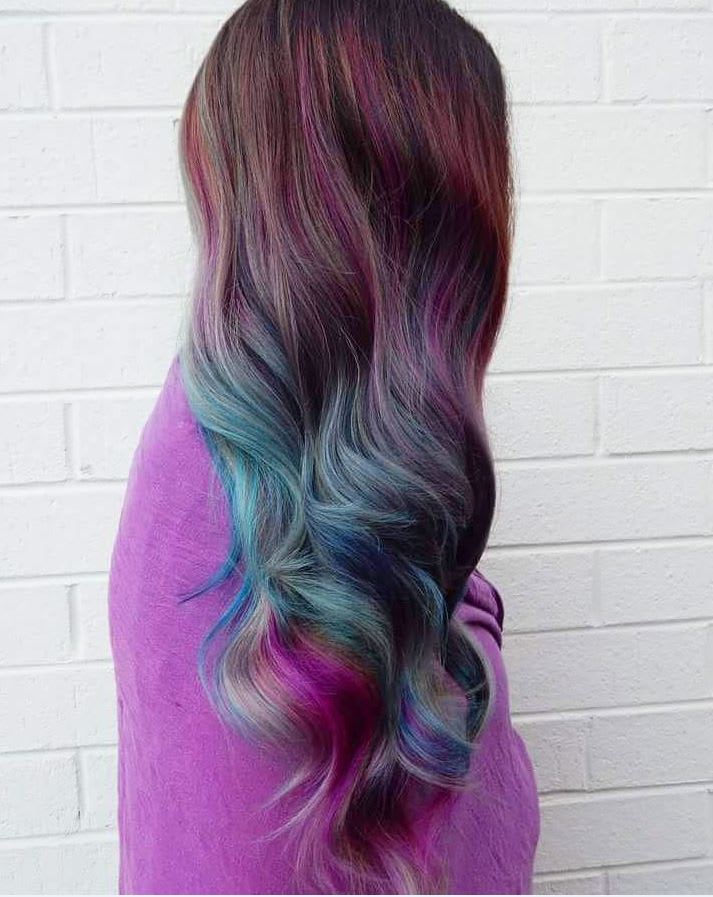 Violet-Silver Toned Haircolor Inspired by an Abalone Shell