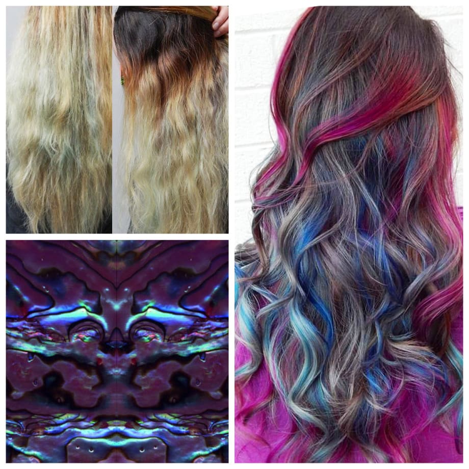 Violet-Silver Toned Haircolor Inspired by an Abalone Shell