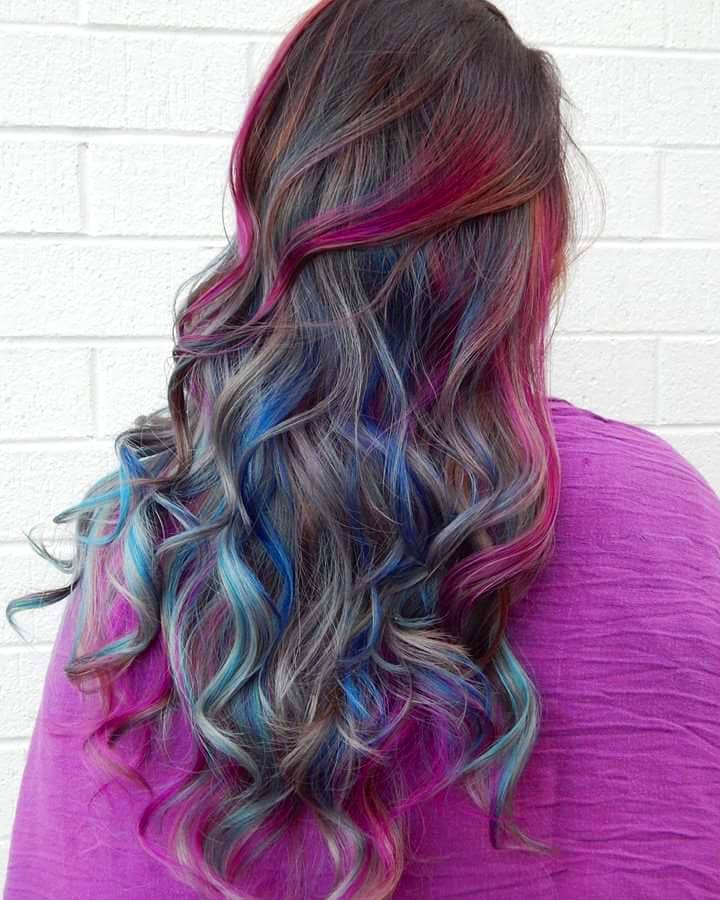 Violet-Silver Toned Haircolor Inspired by an Abalone Shell