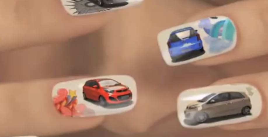 Nail Art Animation Featuring the Kia Picanto Car