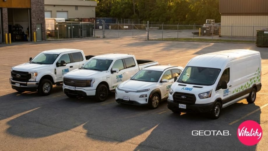 An image of a row of township vehicles.