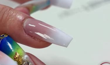 Ombre French Ballerina Style Nails With Kupa Inc.