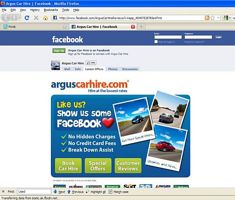 Argus Launches Facebook Application for Booking Service