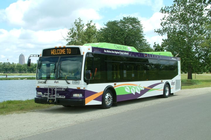 Iowa unveils first hybrid bus