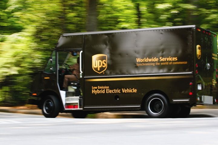 UPS Trademark Brown Delivery Trucks Go Green