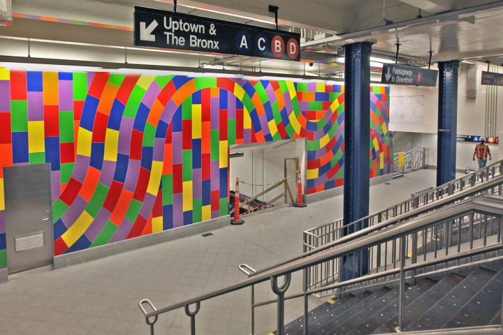 N.Y. MTA unveils colorful subway station artwork