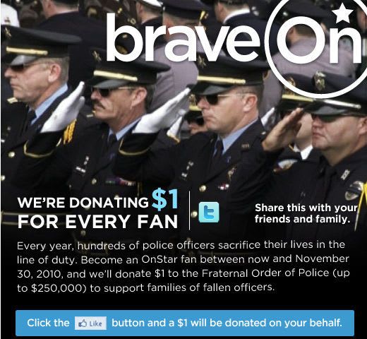 OnStar Announces Facebook ‘Like’ Campaign to Raise $250K for Fraternal Order of Police